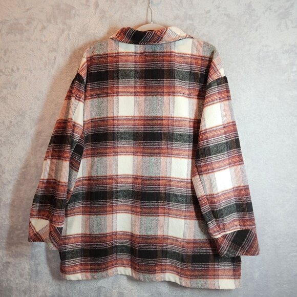 Kensie Women 1x Plaid Flannel lined Jacket Pockets Work gorpcore outdoor shacket - Picture 10 of 15